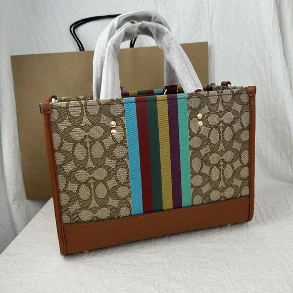 NWT Coach C5793 Dempsey Tote Signature Jacquard With Stripe And Patch - Picture 9 of 13